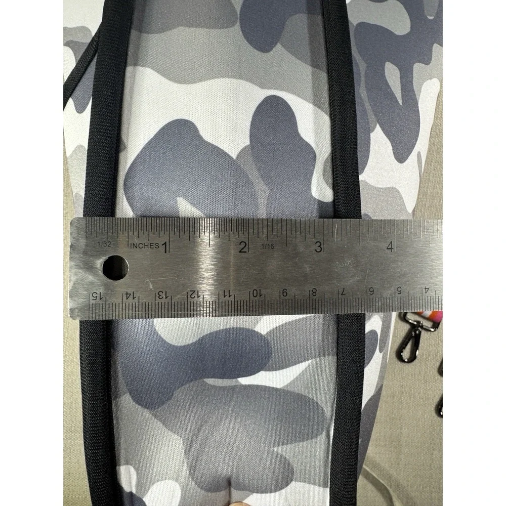 Neoprene Camo Crossbody Stripe Webbing Stripe Pink Orange Gray - NEW With Tag